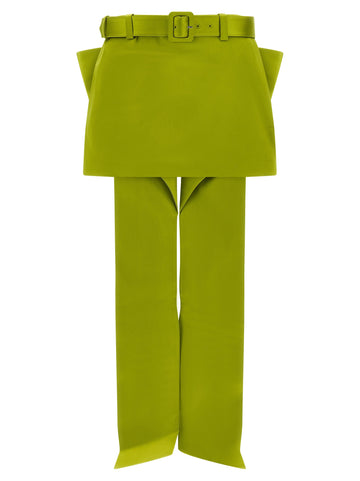 SELF-PORTRAIT - Maxi bow skirt GREEN