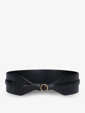 ALAIA - Maxi leather belt with metal buckle