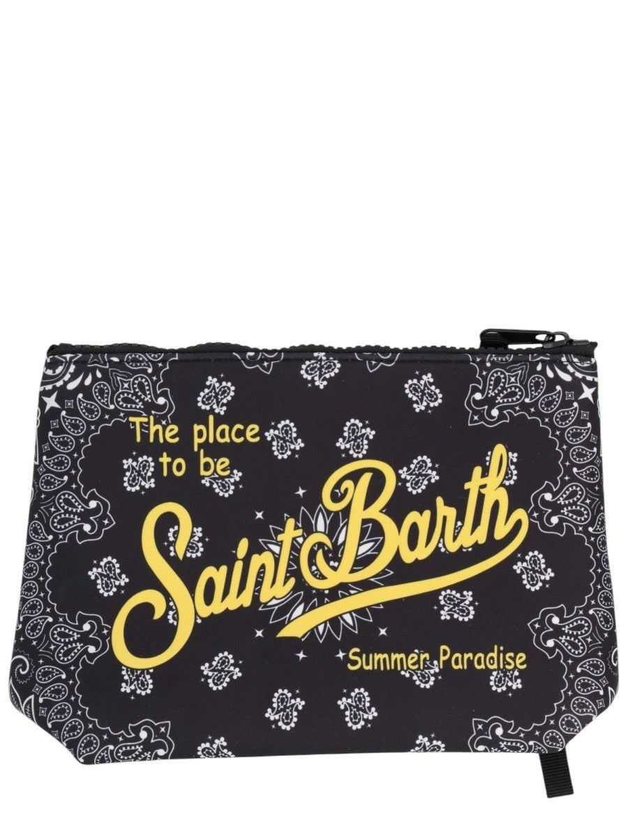 MC2 SAINT BARTH - POCHETTE "ALINE" Unisex mc2-saint-barth-aline-black-yellow-bandana-pouch-back-jpg