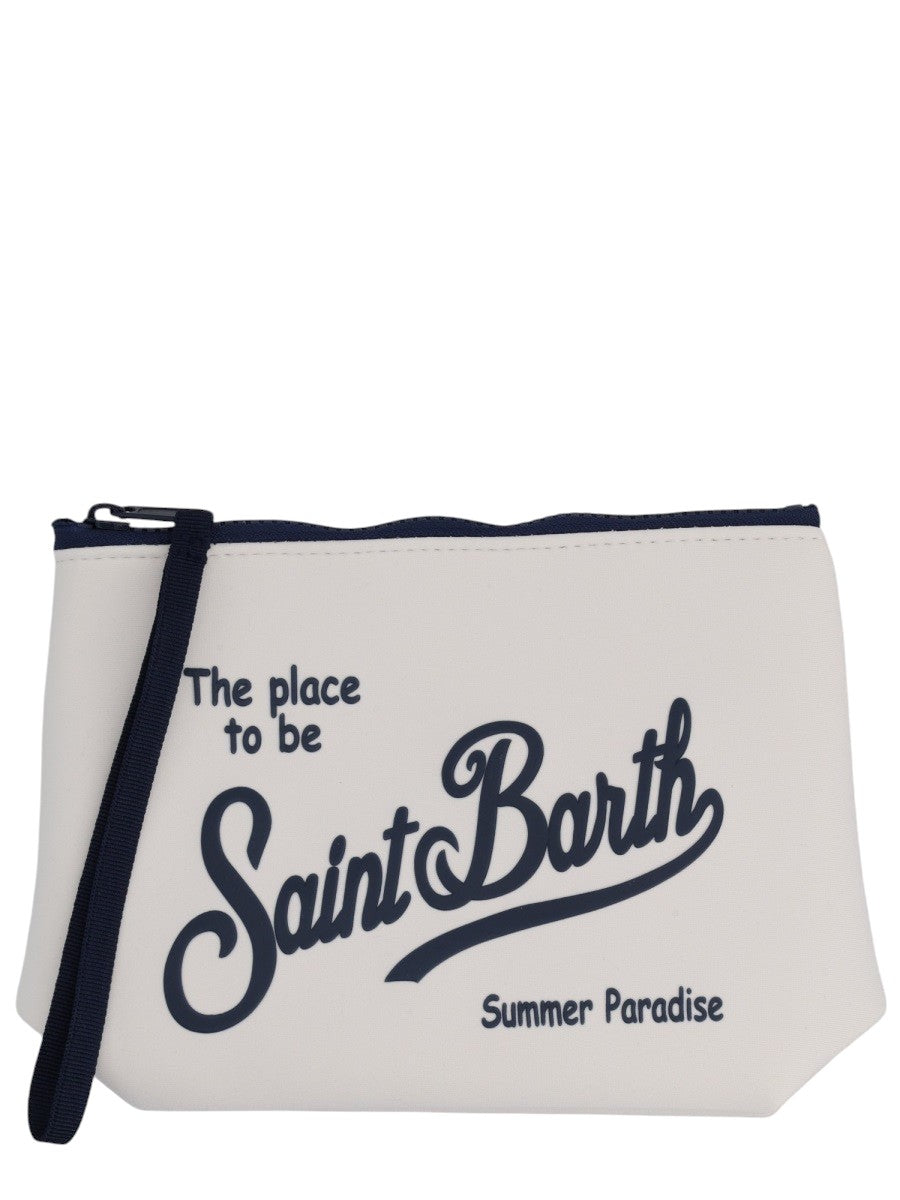 MC2 SAINT BARTH - POCHETTE "ALINE" Unisex mc2-saint-barth-aline-ivory-logo-pouch-front-jpg