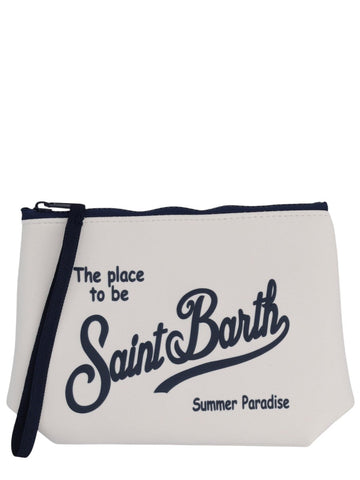 MC2 SAINT BARTH - POCHETTE "ALINE" Unisex mc2-saint-barth-aline-ivory-logo-pouch-front-jpg