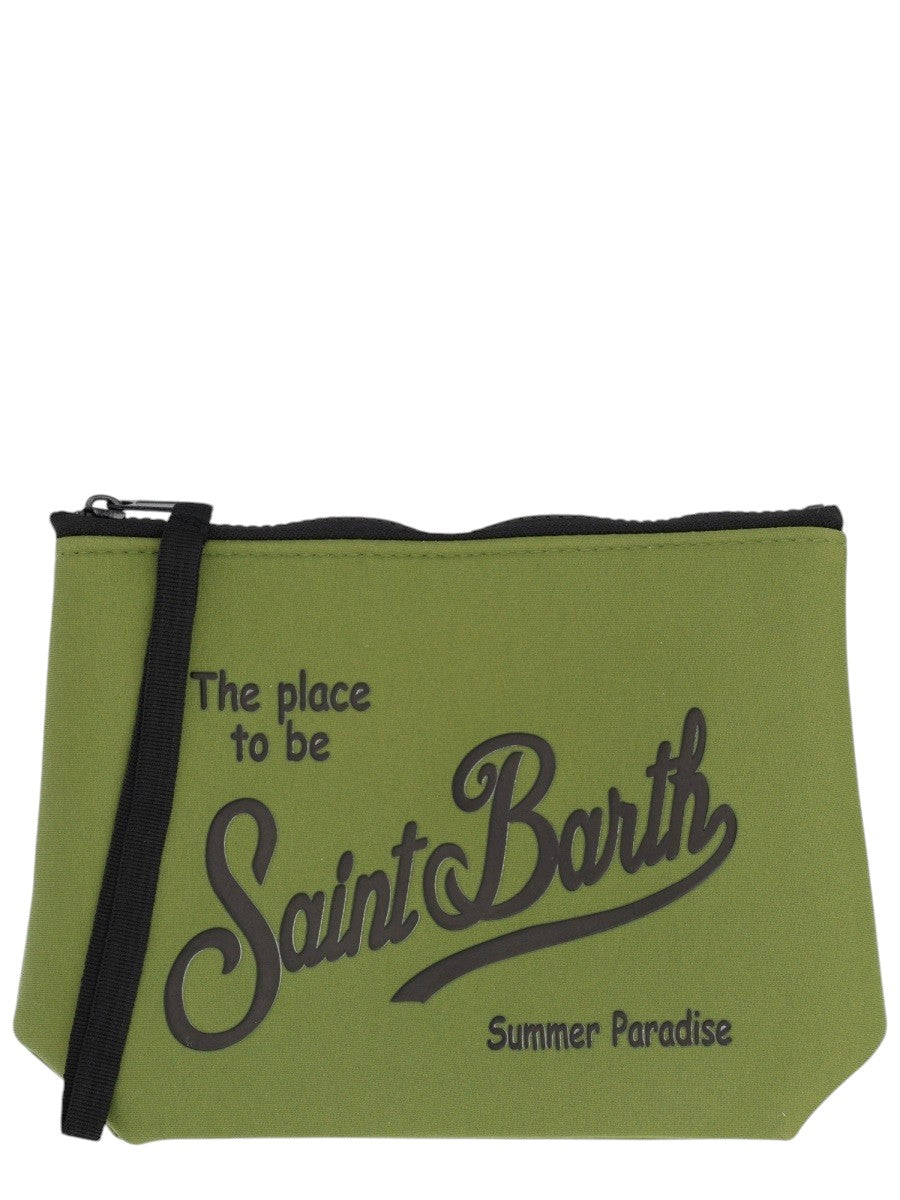 MC2 SAINT BARTH - POCHETTE "ALINE" Unisex mc2-saint-barth-aline-olive-green-pouch-back-png