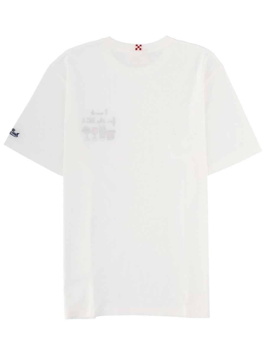 Back view of MC2 Saint Barth white cotton T-shirt with a relaxed fit and clean minimalist design.