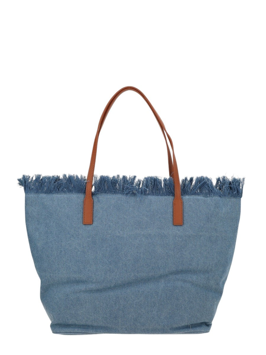 MC2 SAINT BARTH - BORSA "CITY" IN DENIM CON FRANGE mc2-saint-barth-city-denim-bag-with-fringes-blue-front-jpg