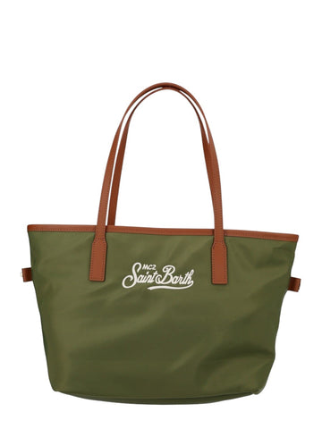 MC2 SAINT BARTH - BORSA CITY MEDIUM IN NYLON mc2-saint-barth-city-medium-nylon-tote-bag-olive-green-front-jpg
