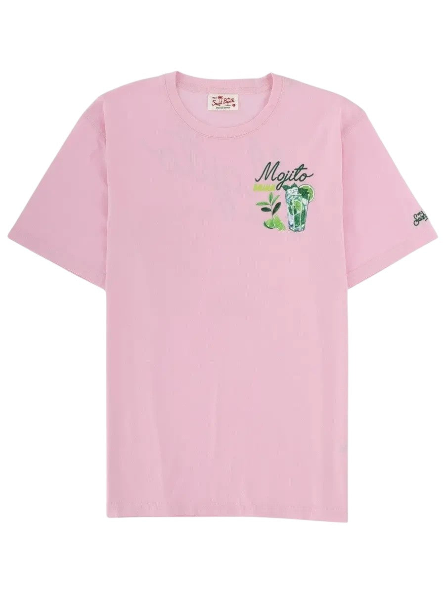 MC2 SAINT BARTH - Mojito Pink Graphic T-Shirt mc2-saint-barth-mojito-pink-graphic-t-shirt-front-webp