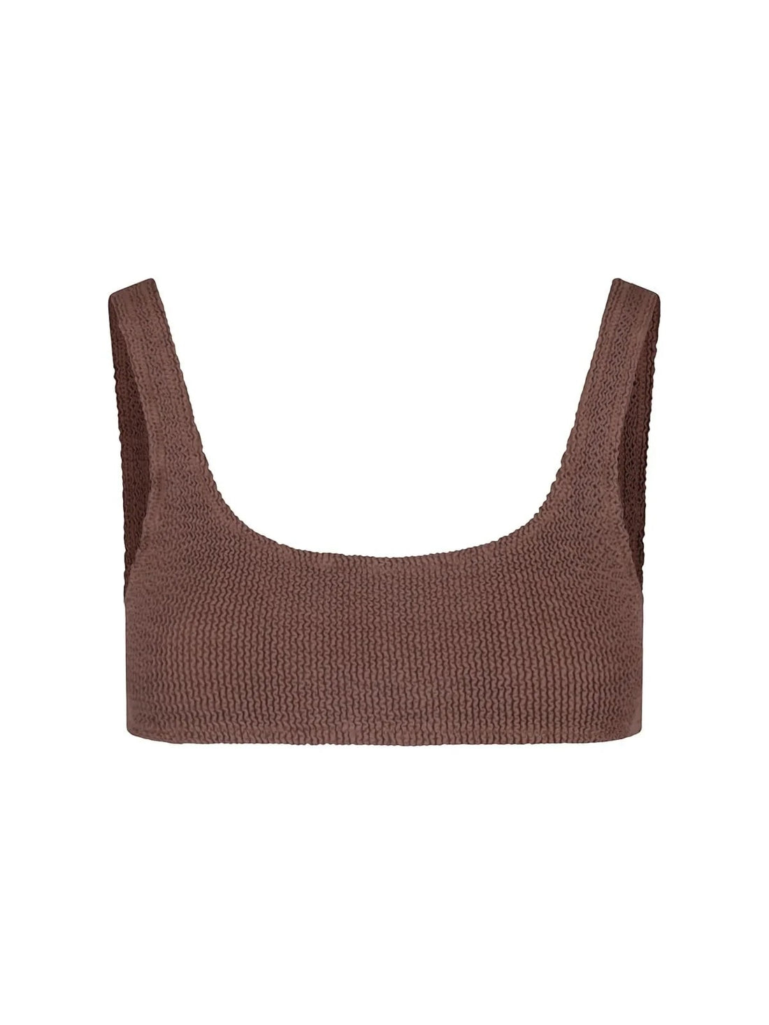 MC2 SAINT BARTH - Naima Crinkle Bikini Top - Brown mc2-saint-barth-naima-crinkle-bikini-top-brown-front-view-jpg