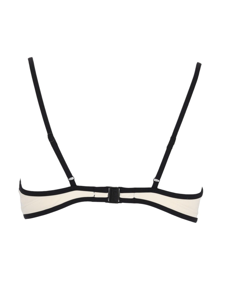MC2 SAINT BARTH - Paloma Bikini Top - Ivory and Black mc2-saint-barth-paloma-bikini-top-ivory-black-back-flat-view-jpg