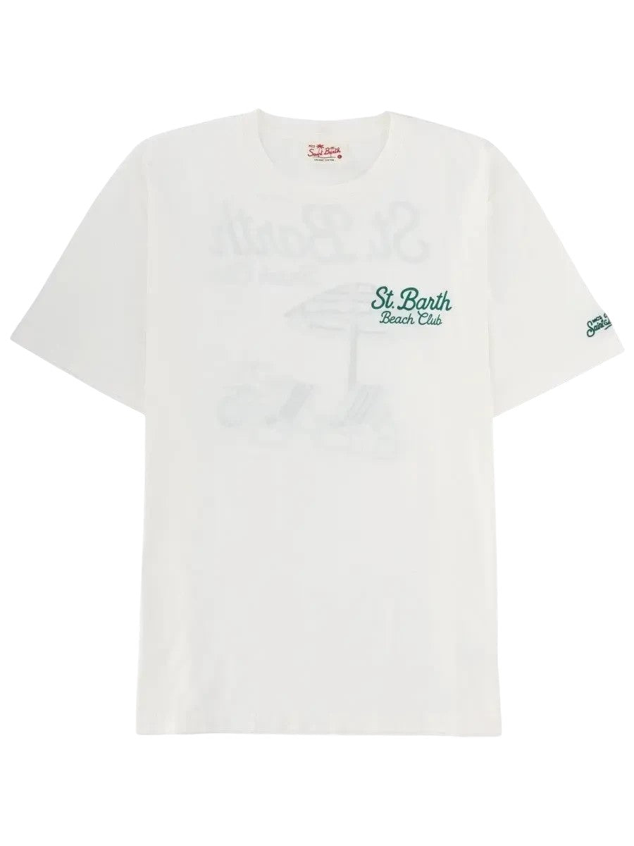 MC2 SAINT BARTH - St. Barth Beach Club White Graphic T-Shirt mc2-saint-barth-st-barth-beach-club-white-graphic-t-shirt-front-webp