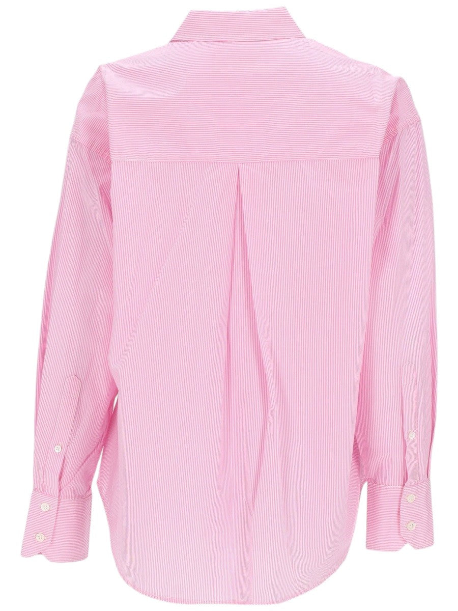 MC2 SAINT BARTH - Striped Cotton Shirt With Embroidered Details - Pink White mc2-saint-barth-striped-cotton-shirt-with-embroidered-details-pink-white-front-jpg