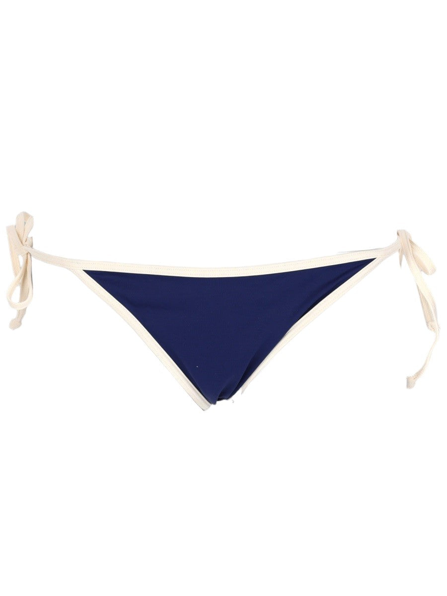 MC2 SAINT BARTH - Virgo Tie-Side Bikini Bottom - Navy Blue And Ivory mc2-saint-barth-virgo-navy-blue-ivory-tie-side-bikini-bottom-front-jpg