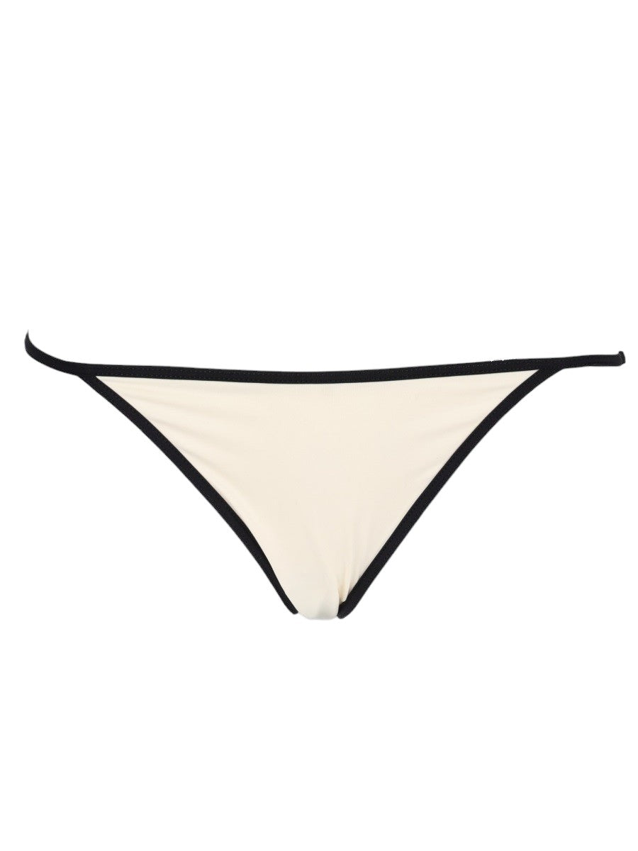 MC2 SAINT BARTH - Zephire String Bikini Bottom - Ivory And Black mc2-saint-barth-zephire-string-ivory-black-bikini-bottom-front-jpg
