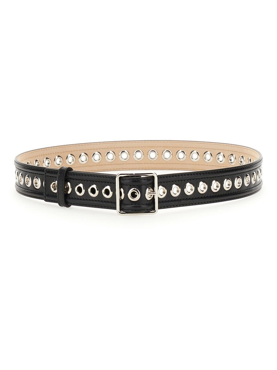 Alexander Mcqueen Alexander McQueen Black Eyelet Belt