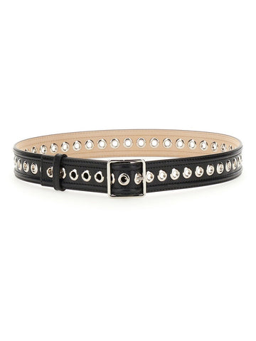 Alexander Mcqueen Alexander McQueen Black Eyelet Belt