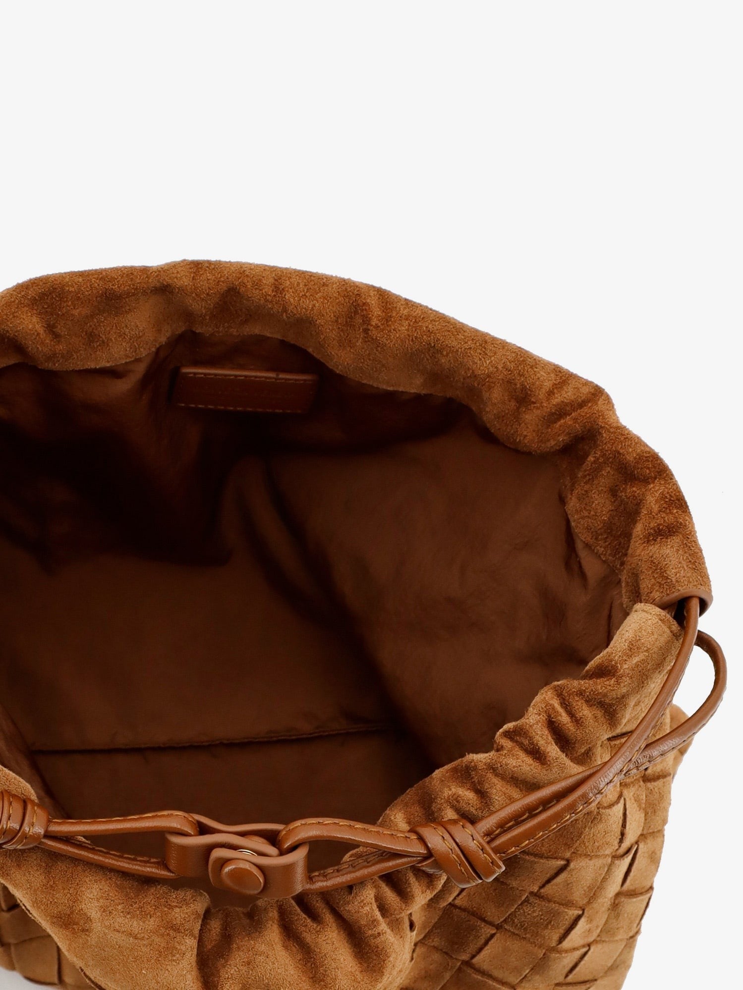 Bottega Veneta - Medium Dustbag in suede with Intrecciato effect medium-dustbag-in-suede-with-intrecciato-effect