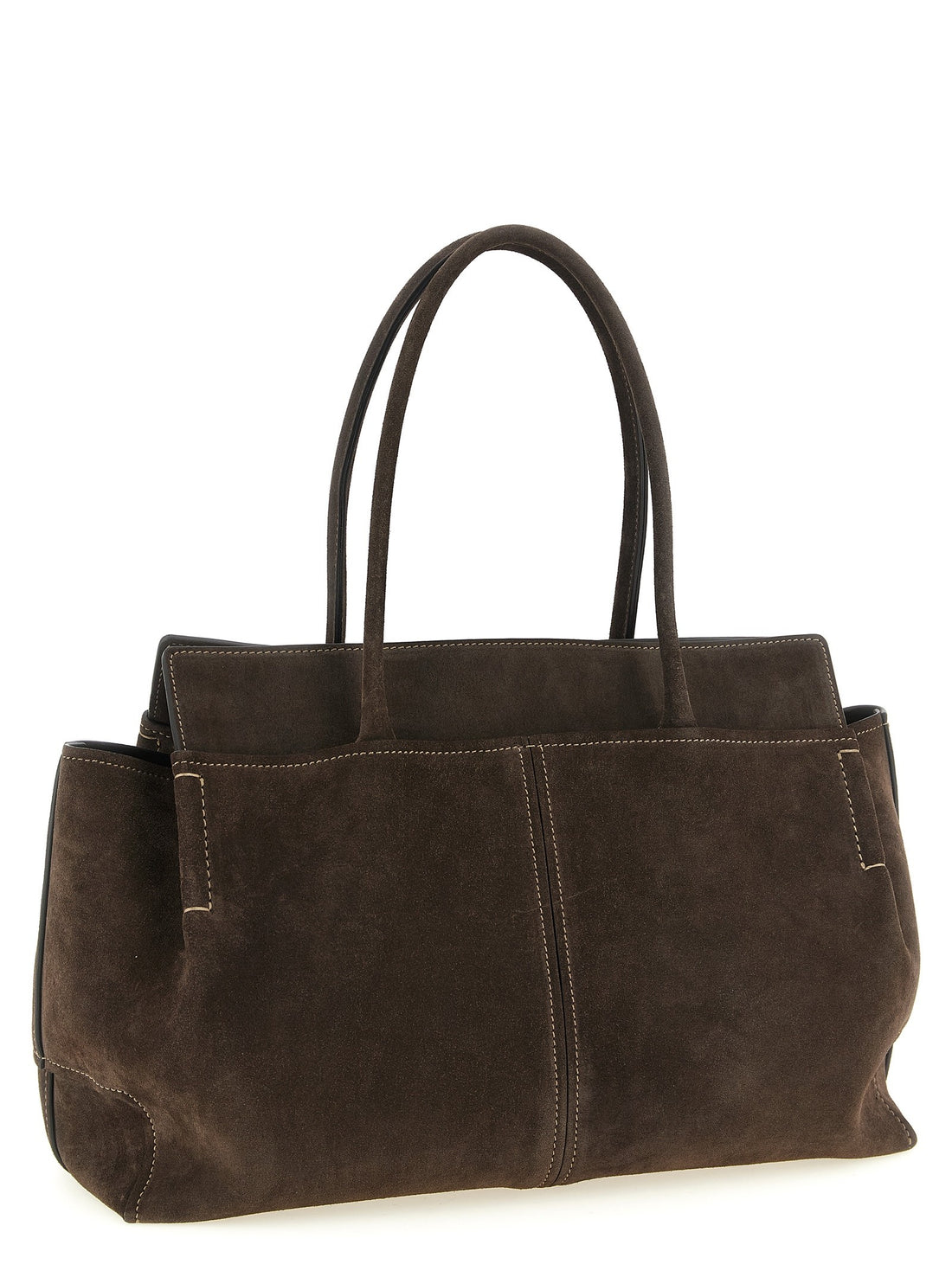 TOD'S - Medium suede shopping bag Brown U