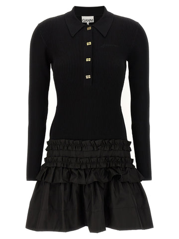 GANNI - 'Melange Rib Knit Mini' dress