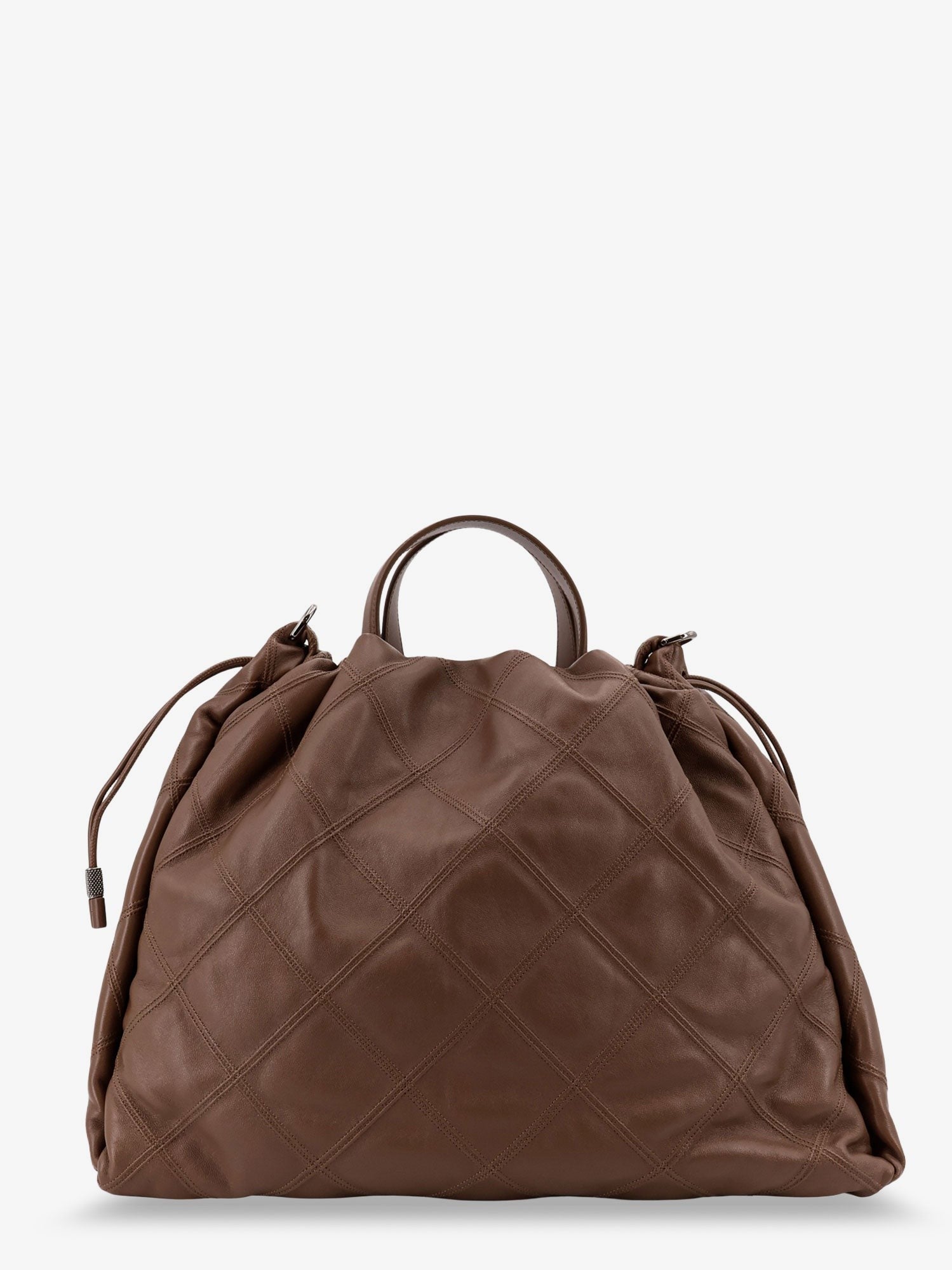 Mellow quilted leather shopper bag with Monile
