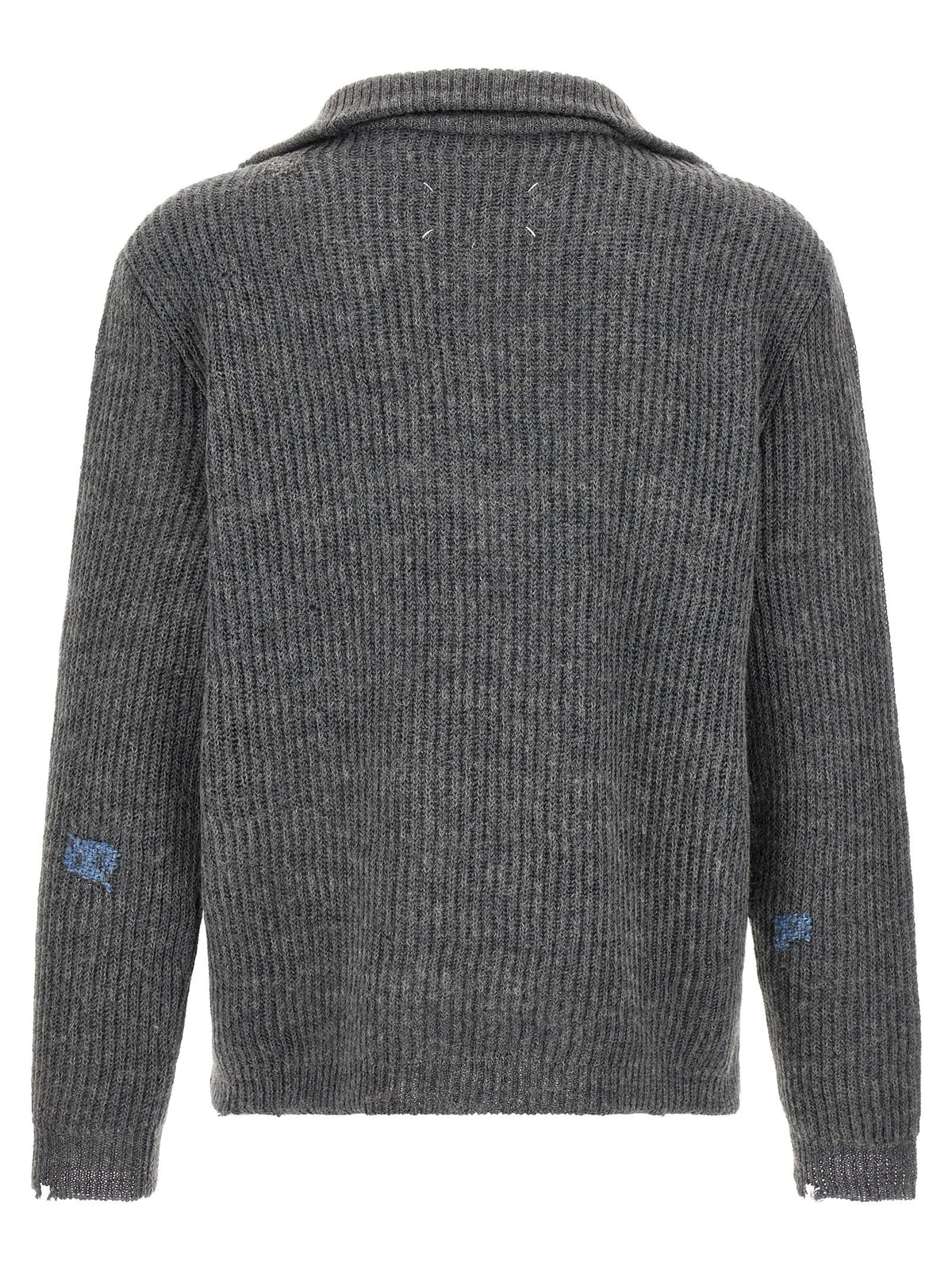 Maison Margiela - Ribbed linen and wool blend sweater mending-sweater