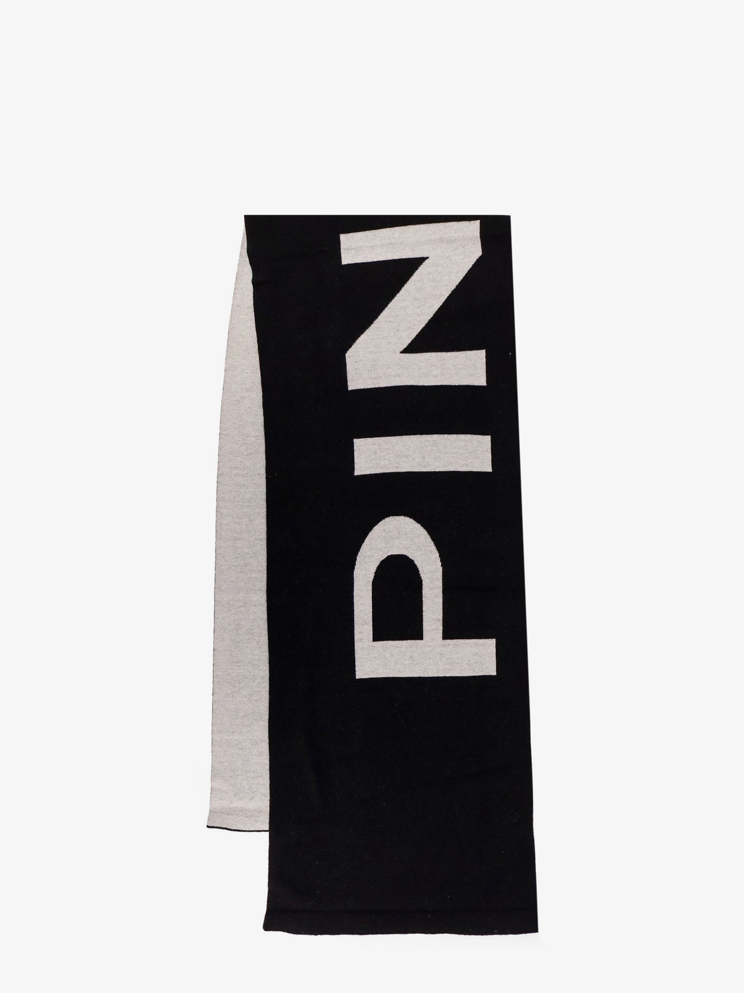 Merino wool scarf with printed logo