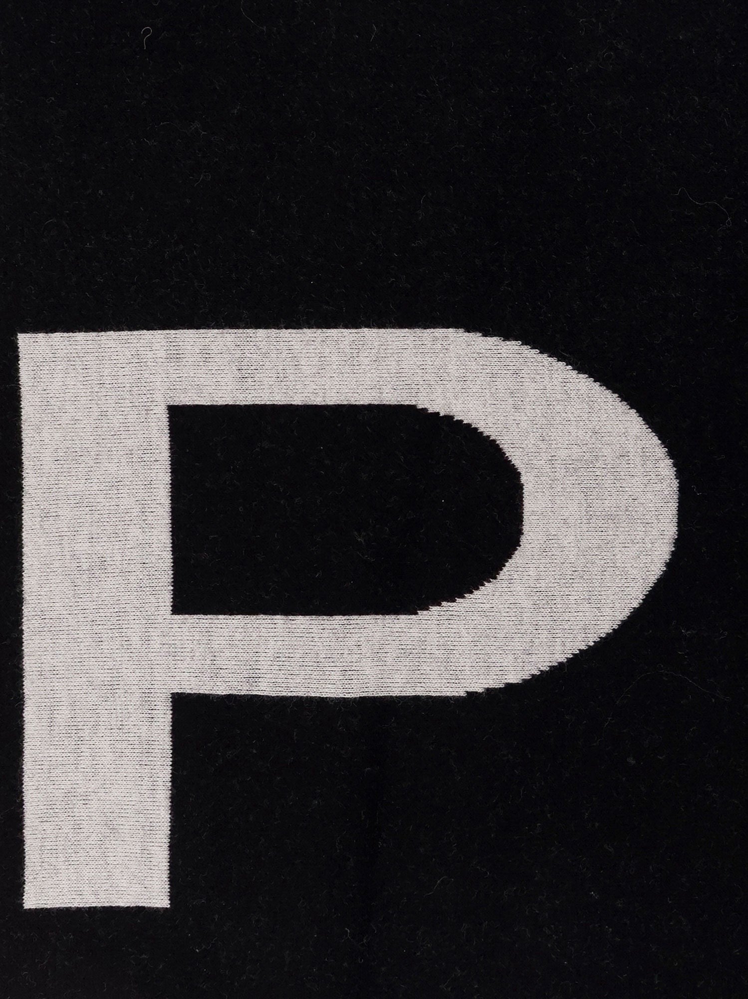 Merino wool scarf with printed logo