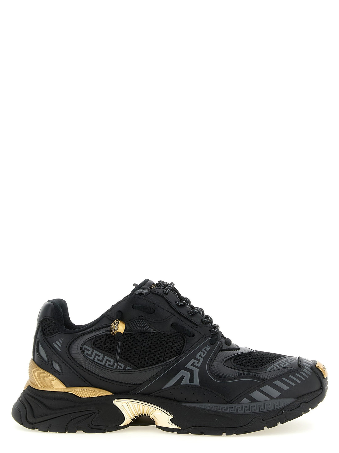 Versace - Mesh and leather sneakers MULTICOLOR