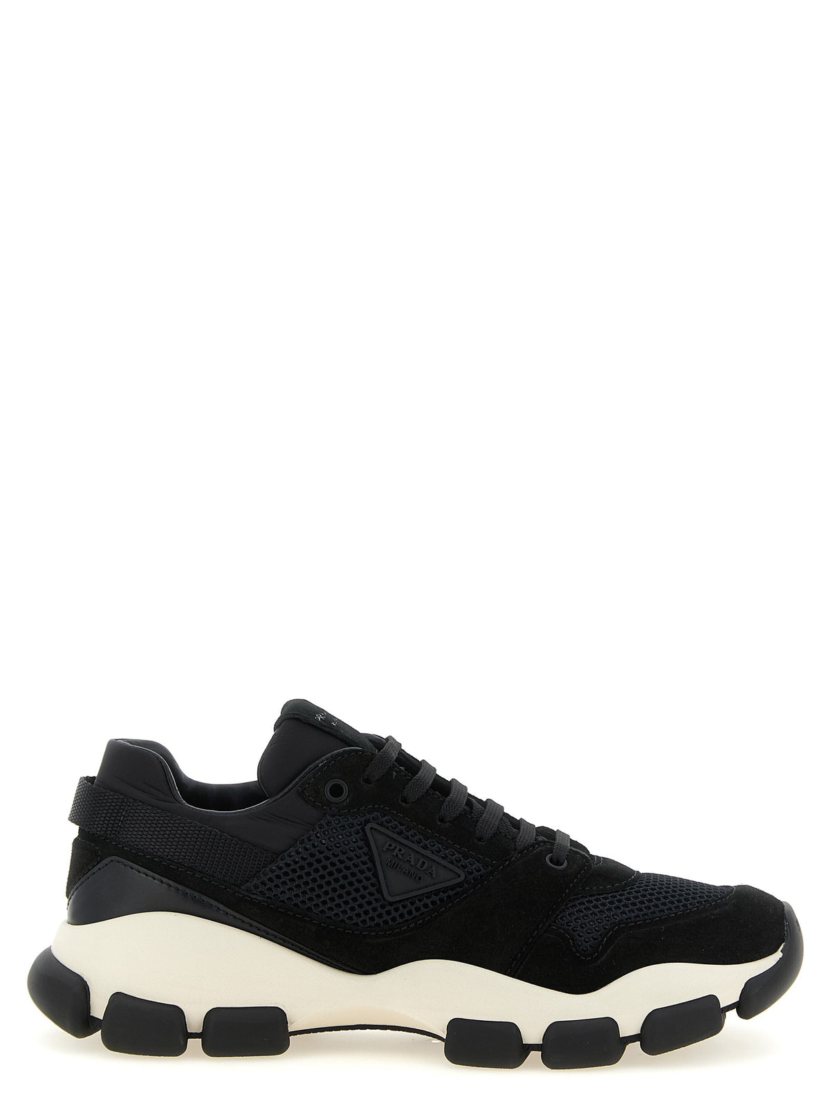 PRADA - Mesh and suede sneakers Black