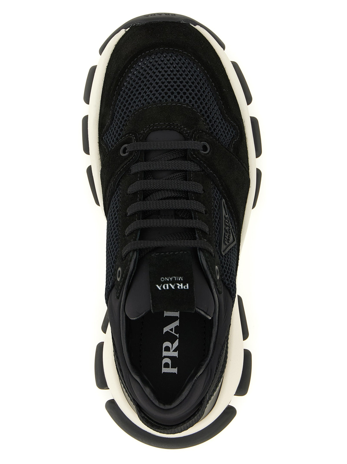 PRADA - Mesh and suede sneakers