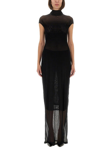 JEAN PAUL GAULTIER - MESH DRESS WITH FLOCKED LOGO mesh-dress-with-flocked-logo_54fdf746-e808-4e47-b9c0-d708d7e94dd3