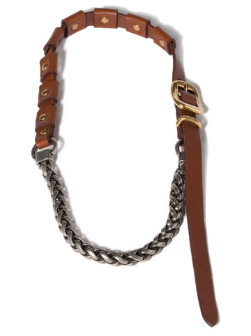 Miu Miu - Metal and leather necklace