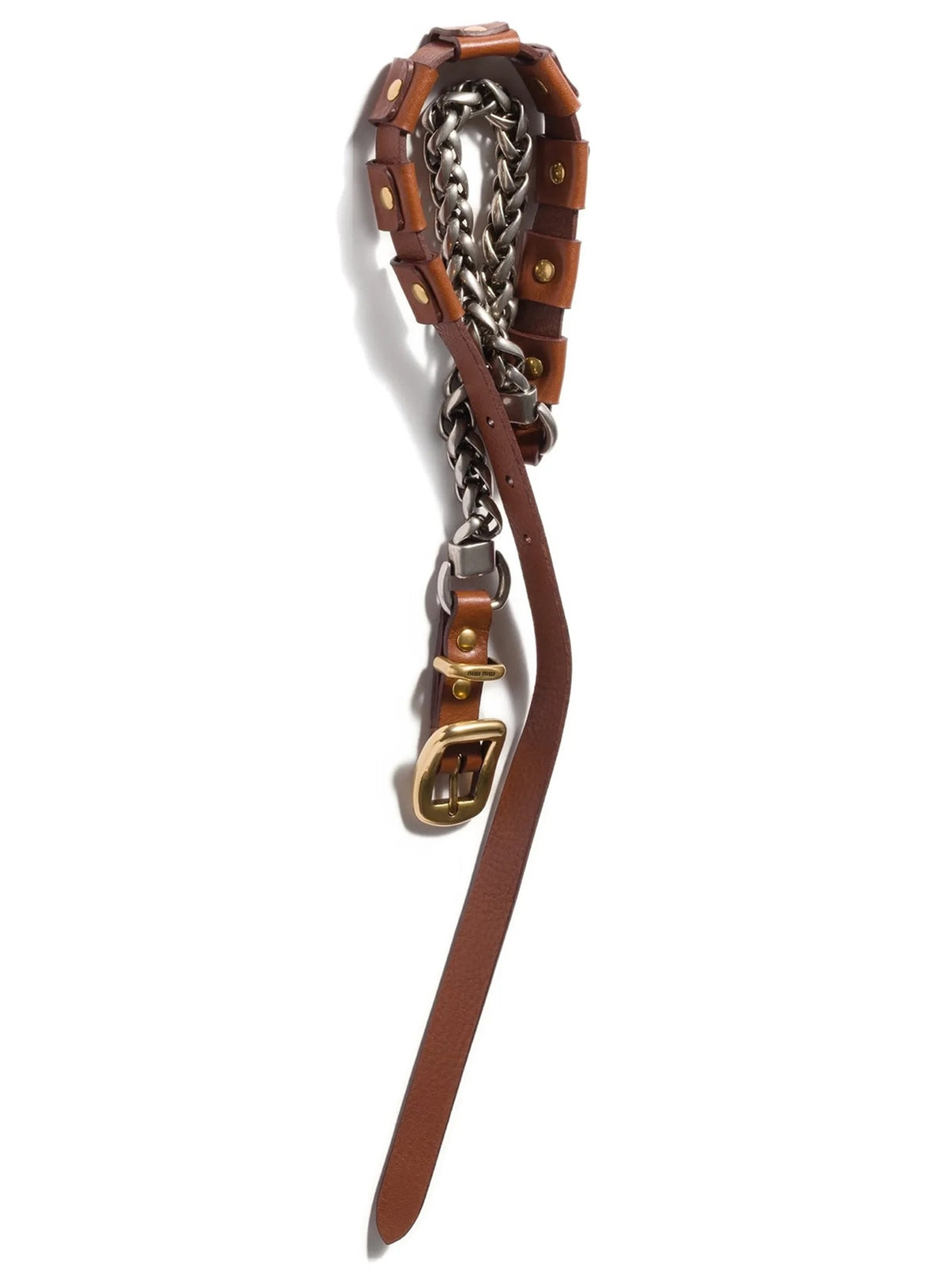 Miu Miu - Metal and leather necklace