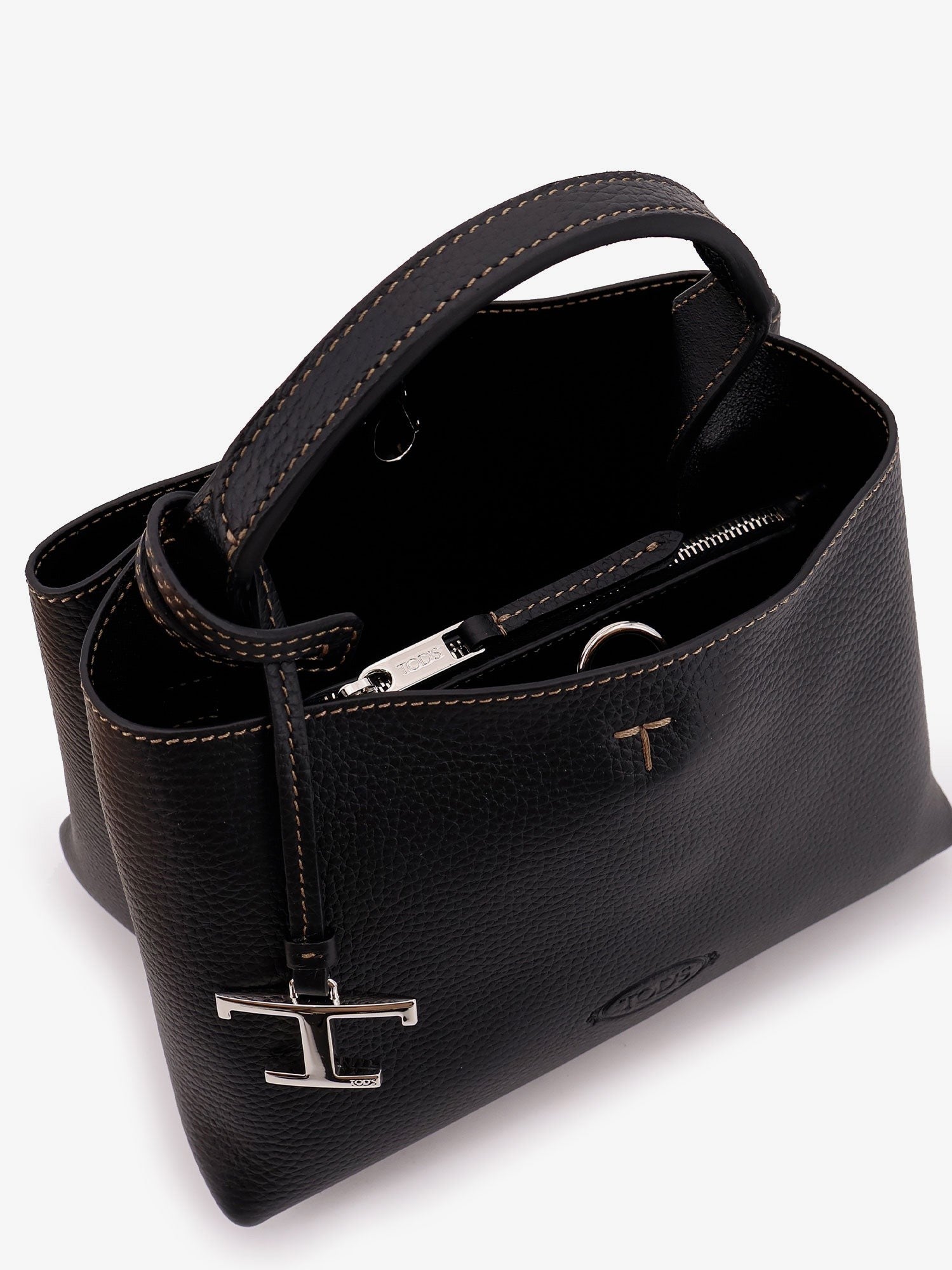 TOD'S - Micro leather crossbody bag with iconic stitching on the front