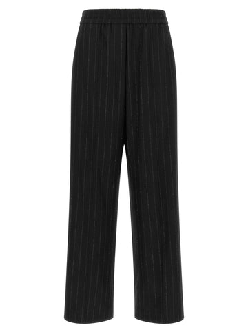 Brunello Cucinelli - Micro sequin pinstripe pants Blue 40 IT