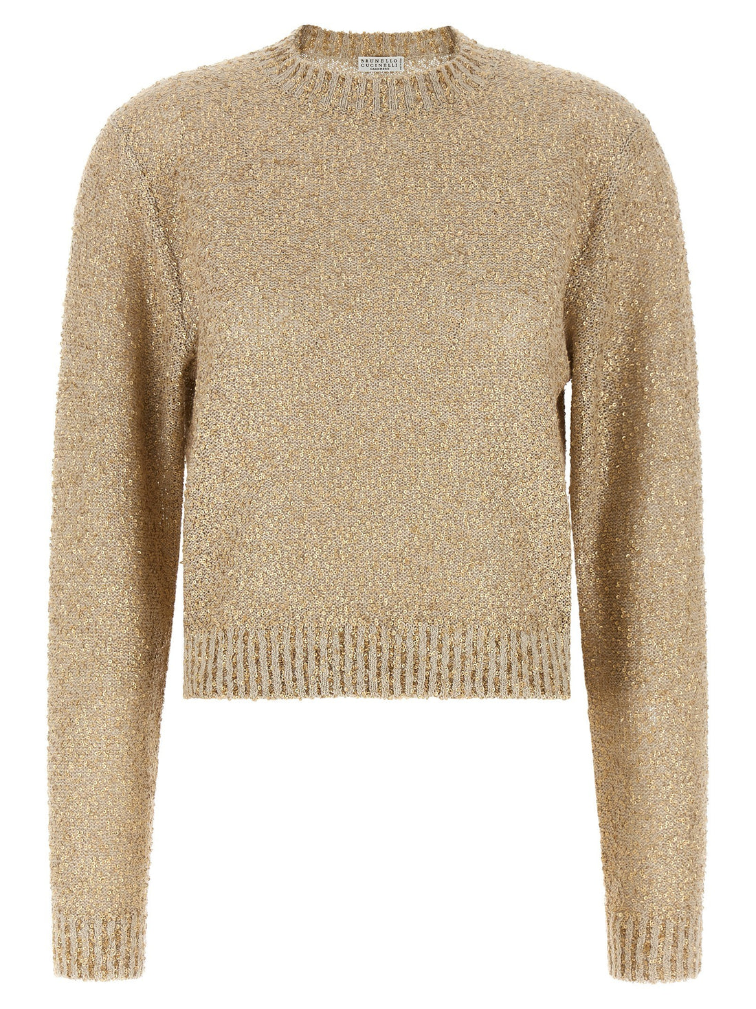 Brunello Cucinelli - Micro sequin sweater gold XS