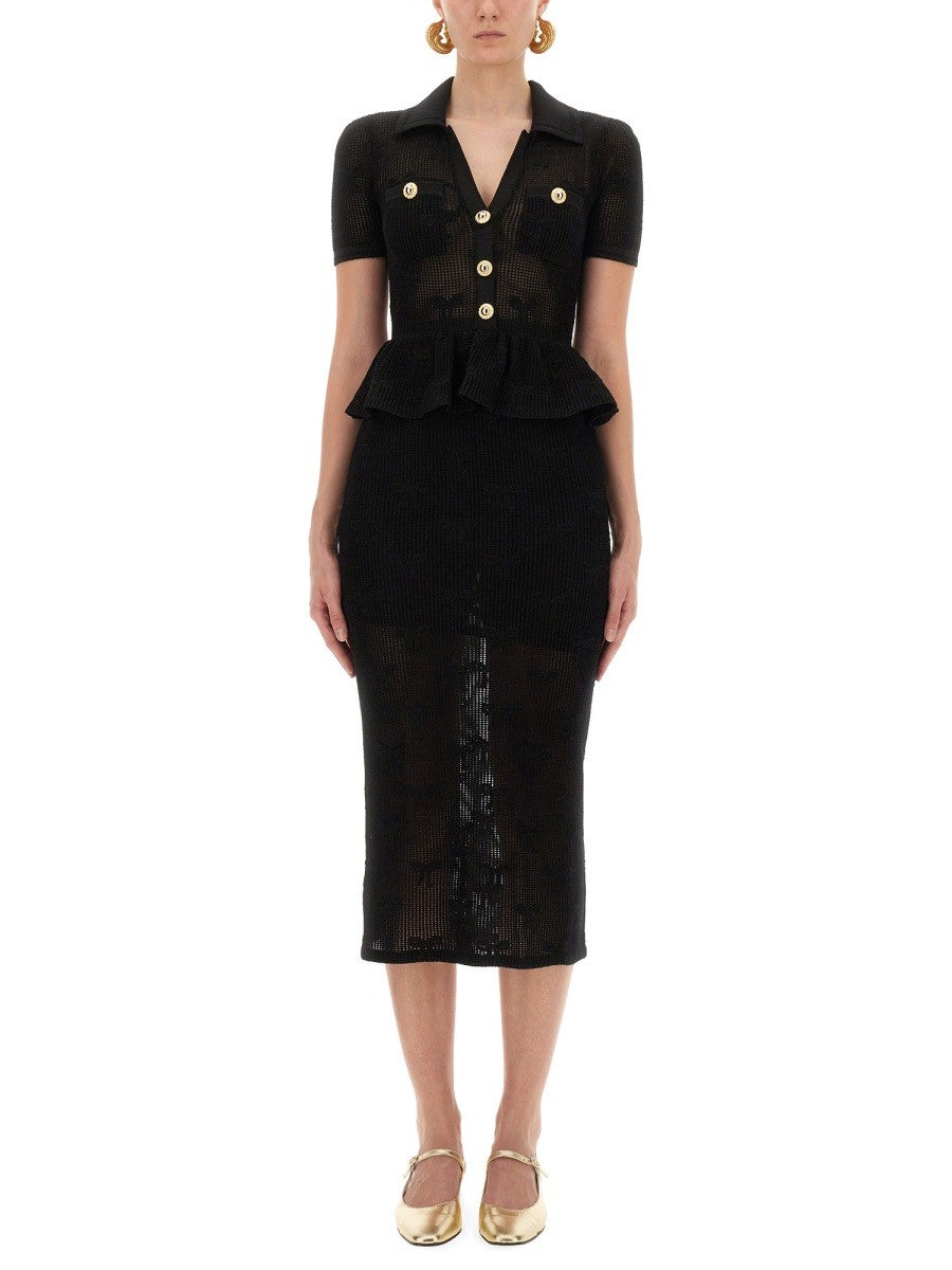 MIDI CROCHET DRESS WITH BOWS