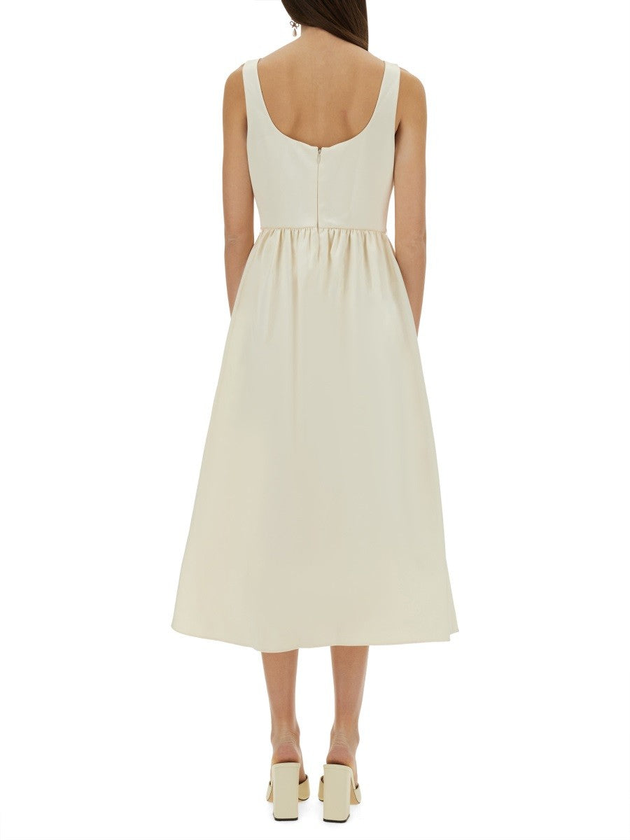 MIDI DRESS WITH FLORAL APPLIQUÉS