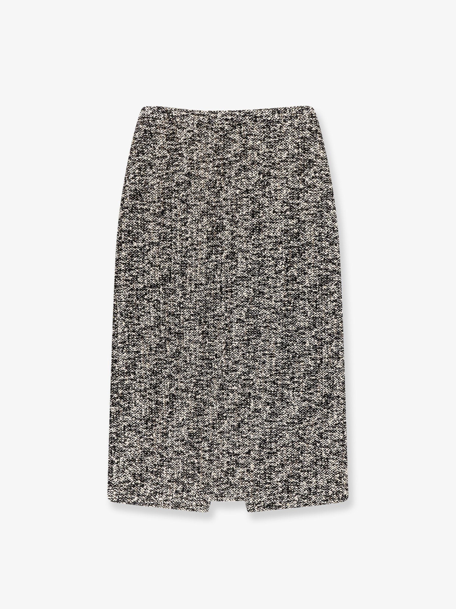 Midi skirt in laminated bouclé fabric