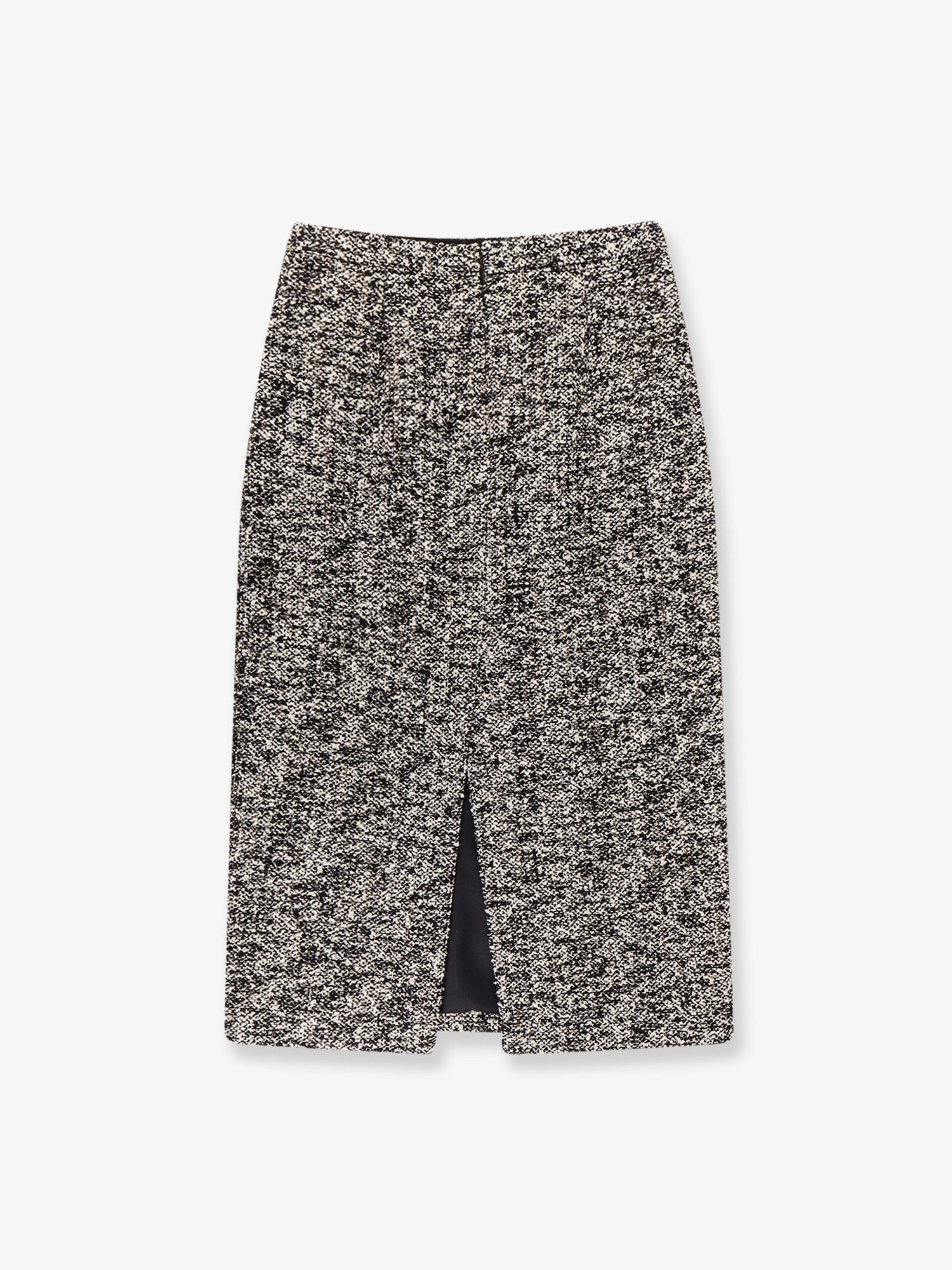 Midi skirt in laminated bouclé fabric