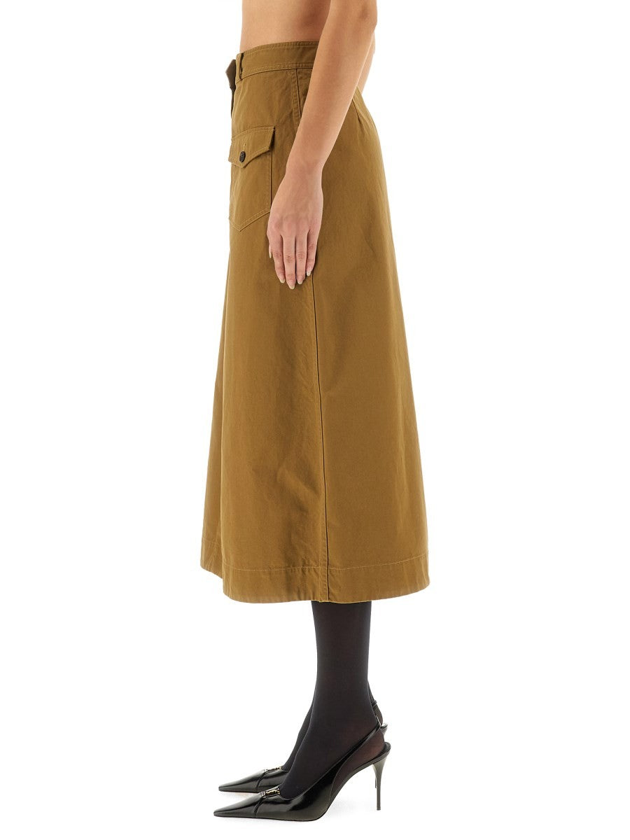 MIDI SKIRT WITH BUTTONS