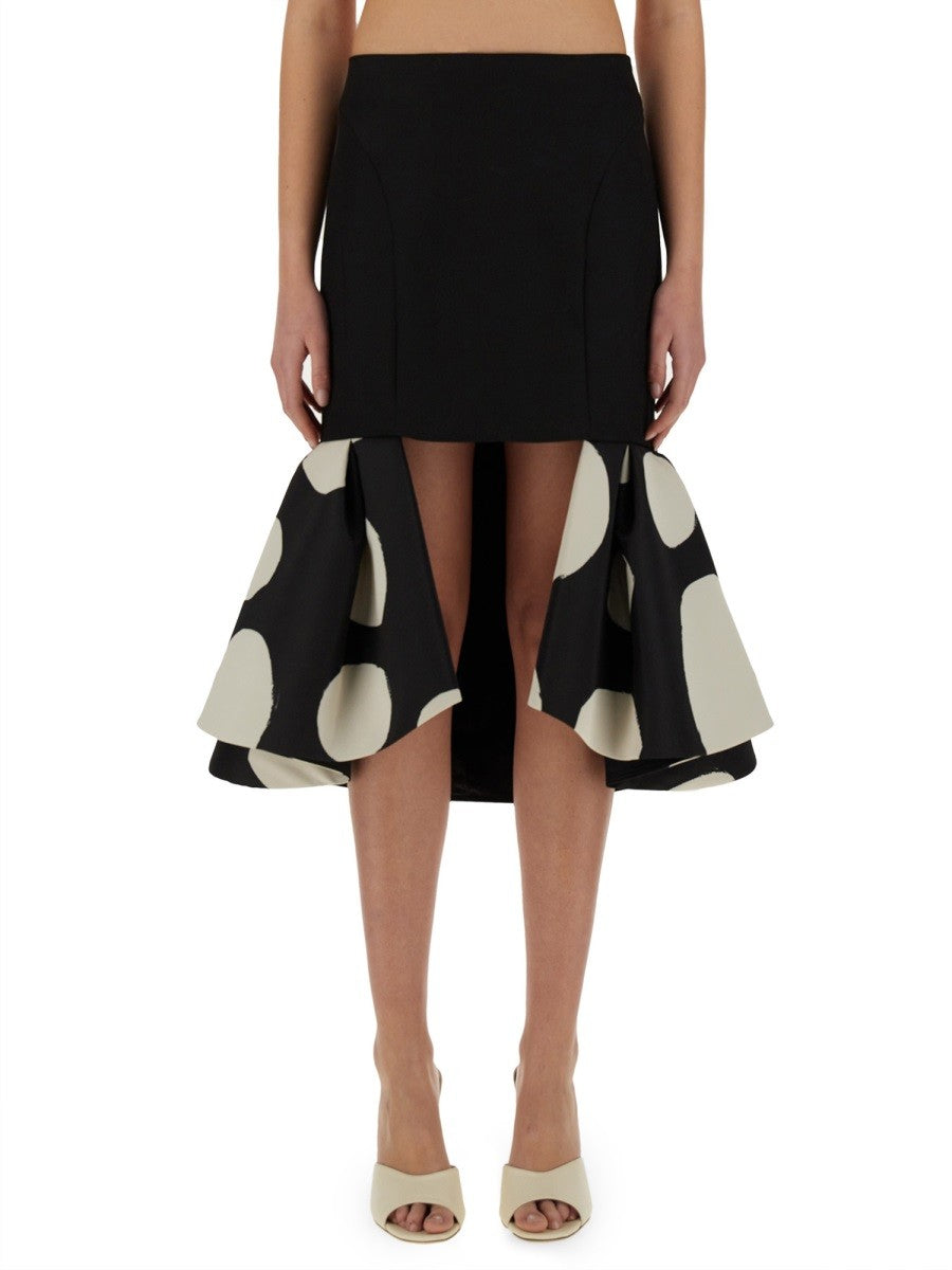 NINA RICCI - MIDI SKIRT WITH DOUBLE RUFFLES