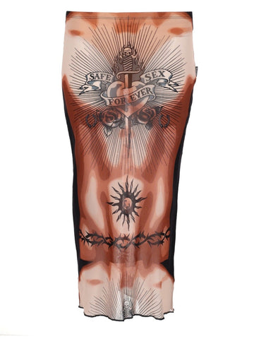 JEAN PAUL GAULTIER - MIDI SKIRT WITH "SAFE SEX TATOO" PRINT midi-skirt-with-safe-sex-tatoo-print_8749f49e-9504-4258-aa4a-bae4a3dc5923