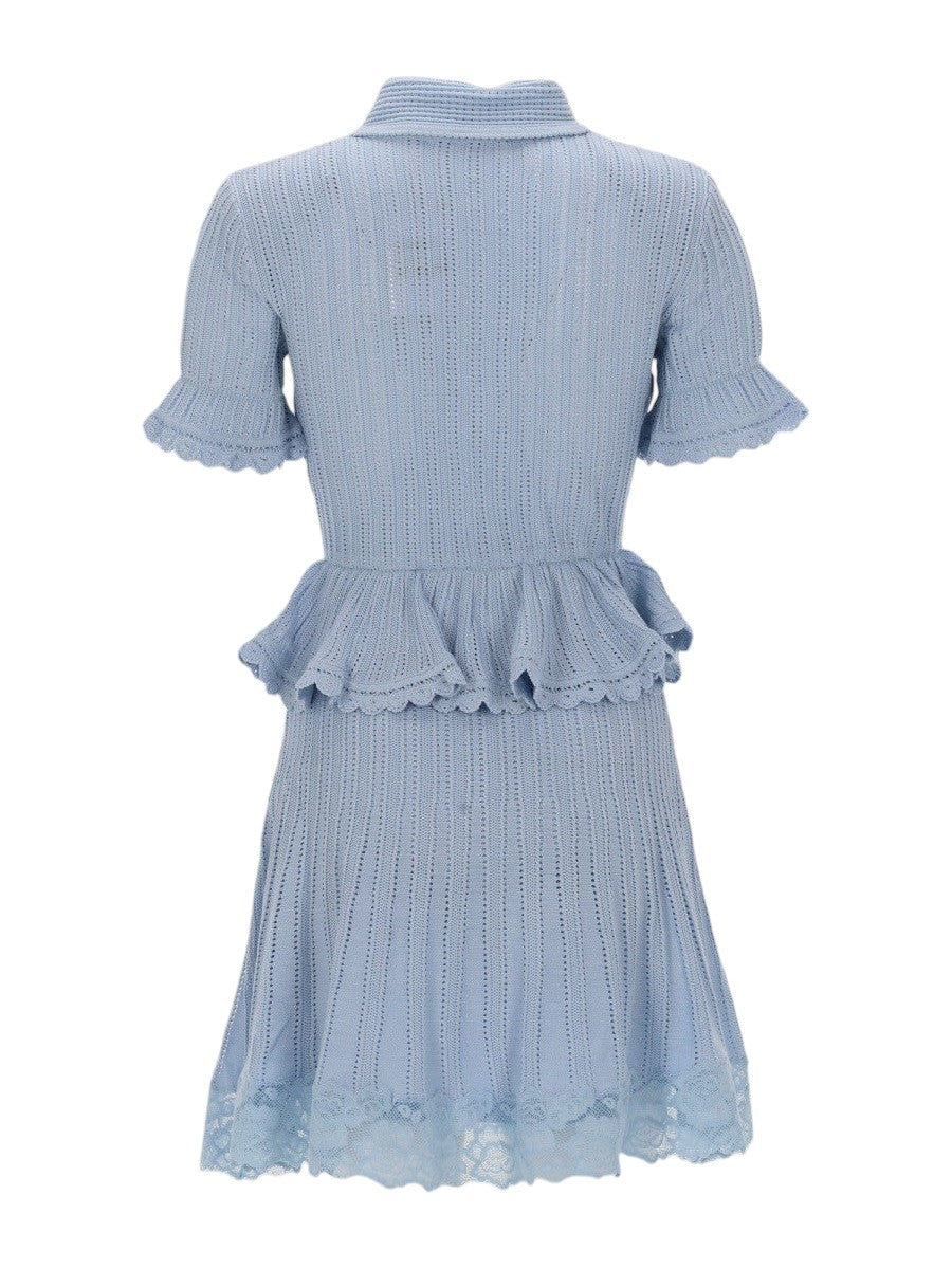 SELF-PORTRAIT - Mini Dress in Openwork Knit mini-abito-in-maglia-traforata_a2c4c3e5-d9ff-4bf0-92ef-70ab9574c8d7