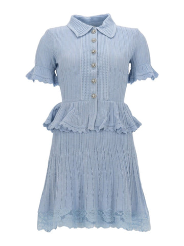 SELF-PORTRAIT - Mini Dress in Openwork Knit mini-abito-in-maglia-traforata_df599be4-ea34-41ed-8b98-2d84d9cc5057