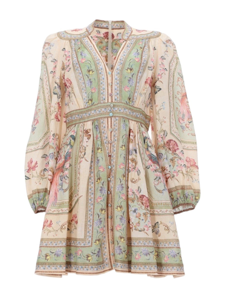 ZIMMERMANN - Roselight Plunge Tapestry Print Linen Dress mini-abito-scollato-roselight_592ea7e1-0c42-4e43-a05a-61838f880777
