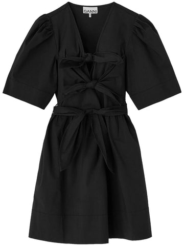 GANNI - MINI DRESS WITH BOWS mini-dress-with-bows_5fc7b60f-f83e-41ef-8cd9-1ca18d3b80f8