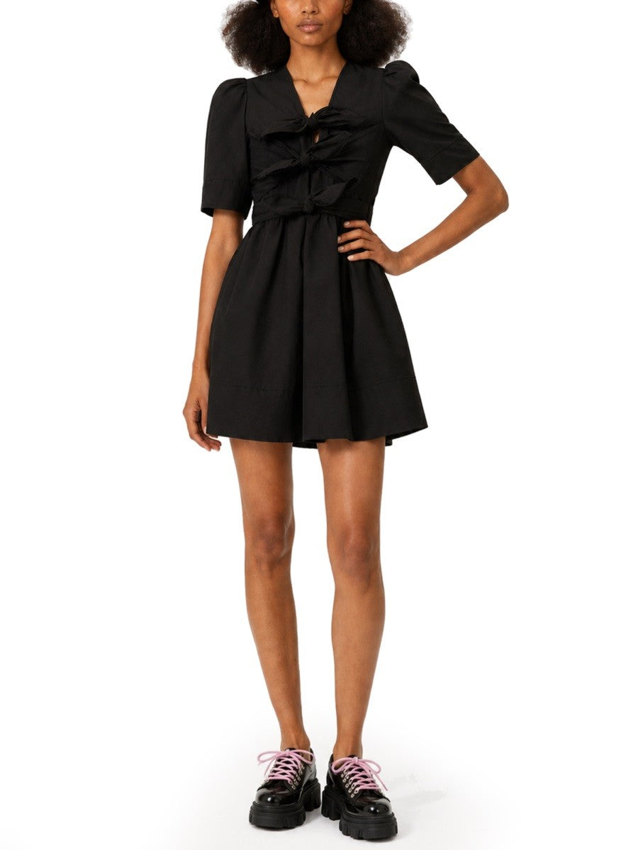 GANNI - MINI DRESS WITH BOWS mini-dress-with-bows_c0ea27ec-ac43-4bae-a3a2-f154f8cf139f