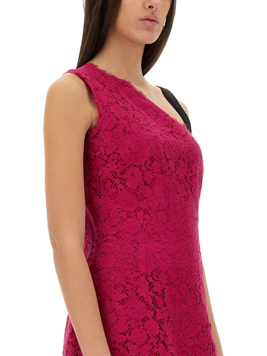 Dolce & Gabbana - MINI DRESS WITH CORDONET LACE SLIT