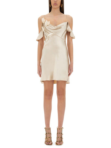 MINI DRESS WITH FLORAL APPLIQUÉS