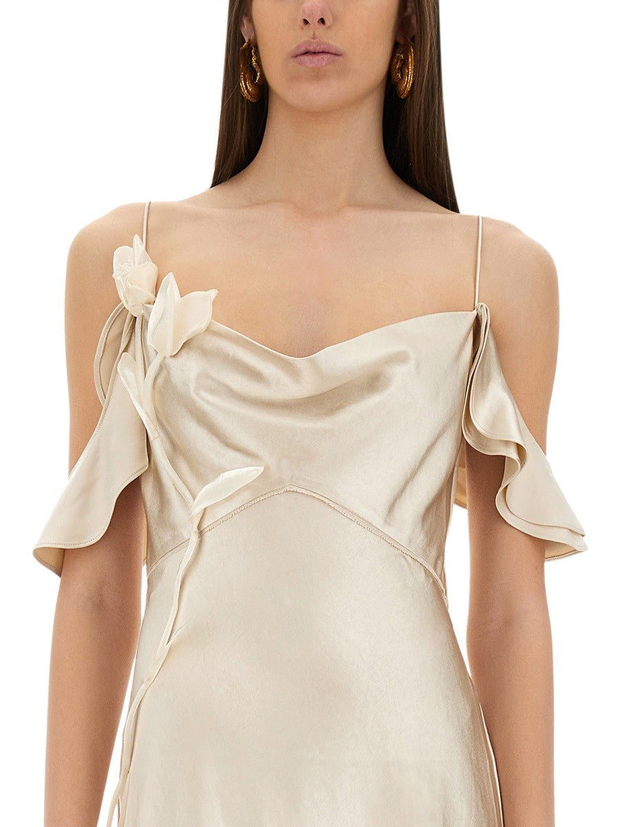 MINI DRESS WITH FLORAL APPLIQUÉS