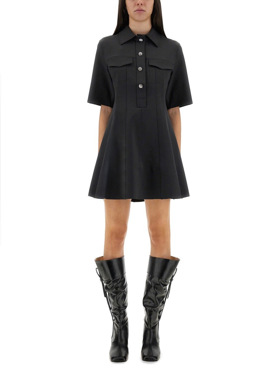 GANNI - MINI DRESS WITH SCALLOPED BUTTONS mini-dress-with-scalloped-buttons_123eddb4-0b3a-46b0-9811-b5c79a1c2f63